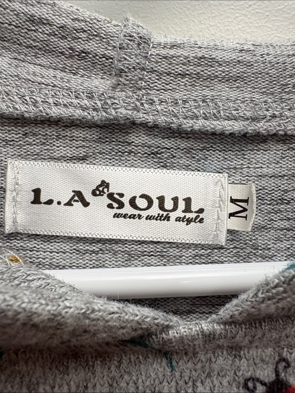 L.A. Soul Cat Floral Print Pullover Hoodie Size Medium - Picture 5 of 7